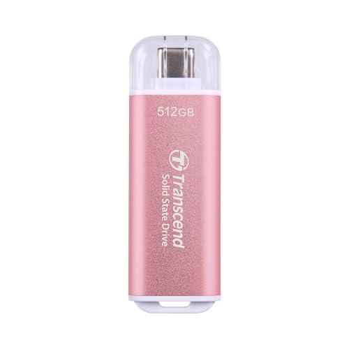 Transcend Portable SSD ESD300P 512GB USB Typ-C 10 Gbit/s PS4/PS5-kompatibel, Rosa – TS512GESD300P