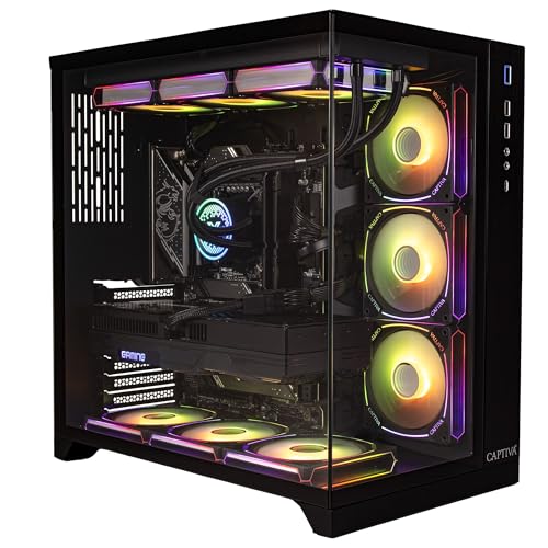 Captiva PC Highend Gaming R89-085 (Ryzen 7 9800X3D/RTX5080 16GB GDDR7/SSD 2TB/64GB/WLAN/Windows 11 Home 64-bit) - Leistungsstarker Gaming-PC mit AMD Ryzen 7 Prozessor, Nvidia GeForce Grafikkarte und 2 TB SSD (Schwarz)