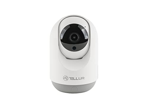 TELLUR SMART WLAN Überwachungskamera Alexa UHD 2K, Babyphone, Autotracking 350° Kamera Überwachung Innen, 2 Wege Audio, Bewegungserkennung, Geräuscherkennung, IR Nachtsicht, PTZ