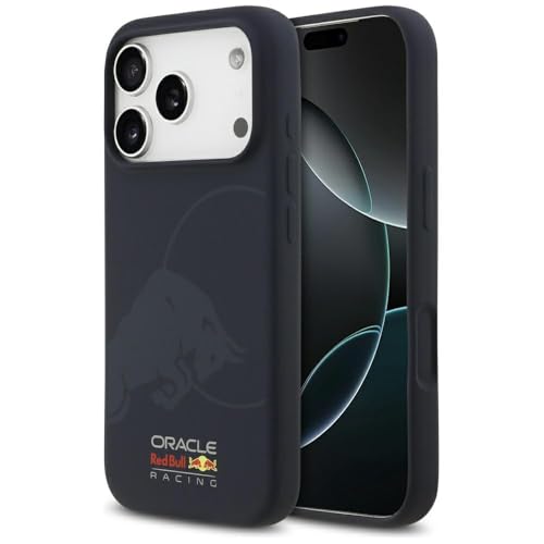 CG MOBILE Red Bull Silikon-Hülle mit Einzelbullenlogo, kompatibel mit MagSafe für iPhone 17 Pro, Marineblau