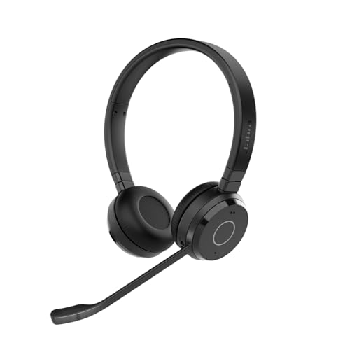 Jabra Evolve 65 TE Link MS Stereo Stand Wireless Kopfhörer, Microsoft Teams zertifiziert, Dual Connectivity, 12 Stunden Akkulaufzeit