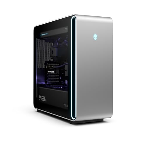 Alienware Area-51 Gaming Desktop, Intel Core Ultra 9 Series 2, Nvidia GeForce RTX 5080, 32GB RAM, 2TB SSD, Flüssigkeitskühlung, Windows 11 Home, AlienFX - Lunar Silver