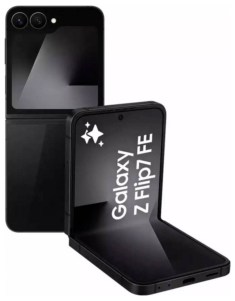 Samsung Galaxy Z Flip7, Falt-Smartphone mit 128GB, 6,7 Zoll AMOLED-Display, Schwarz, Dual-SIM