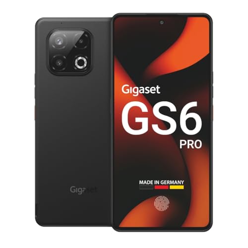 Gigaset GS6 PRO Smartphone – 256GB+8GB RAM, 6,67" FHD+ OLED-Display mit 120Hz, 64+8+2MP Triple-Kamera, 5.300mAh Akku, Android 15, Made in Germany, schwarz