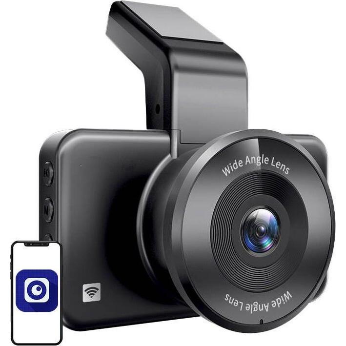 AZDome M17Pro Dashcam, HD mit Nachtsicht, WLAN, eingebautem Mikrofon und G-Sensor, Schwarz