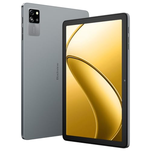 Blackview TAB 60, 10,1 Zoll Android 15 Tablet PC in grau, 12GB RAM + 128GB ROM (erweiterbar bis 2TB), Octa-Core, WiFi 6, 1280 x 800 HD, 5100mAh Akku, Dual-Kamera, Face ID