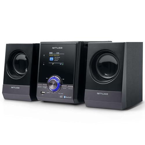 MUSE Stereoanlage, Kompaktanlage mit CD-Player & DAB Radio, Bluetooth & AUX, Spotify, 2 Lautsprecher