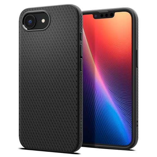 Spigen iPhone 16e Hülle [rutschfest] Liquid Air Case Schutzhülle - Matte Black