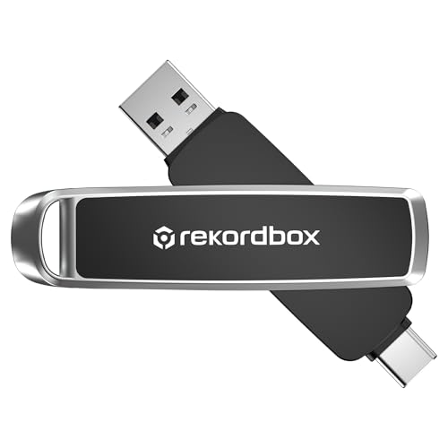 SanDisk DJ Flash Drive 512GB, USB Stick mit USB-A und USB-C, Lesegeschwindigkeit 1000 MB/s, schwarz/silber