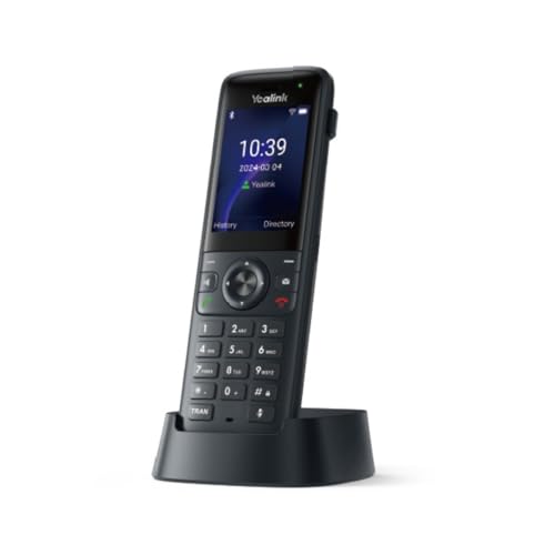 Yealink Ax83H, kabelloses VoIP-Telefon mit 2000 mAh Akku, 2,4 Zoll Farb-LCD-Display, Freisprechfunktion, Bluetooth und 1000 Kontakte Speicher