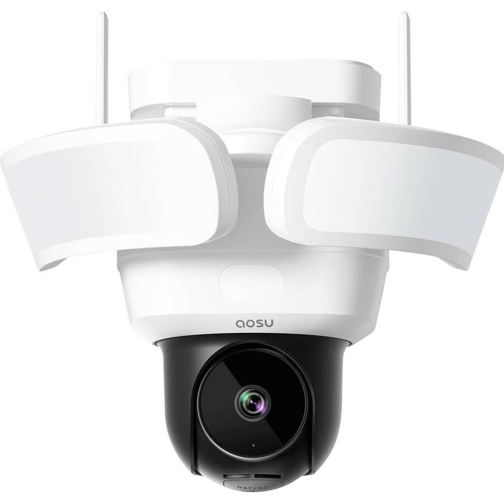 Aosu L5P L5P0.WAEU01000 WLAN IP Überwachungskamera, 5MP, 2800 x 1620 Pixel, vollfarbige Nachtsicht, 360° Abdeckung, Weiss