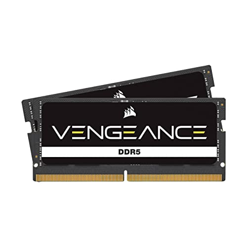 Corsair Vengeance DDR5 SODIMM 64GB (2x32GB) DDR5 5200MHz C44 Kompatibel Mit Fast Allen Intel- Und AMD-Systemen, Einfache Installation, Schnellere Ladezeiten, XMP 3.0 - Schwarz