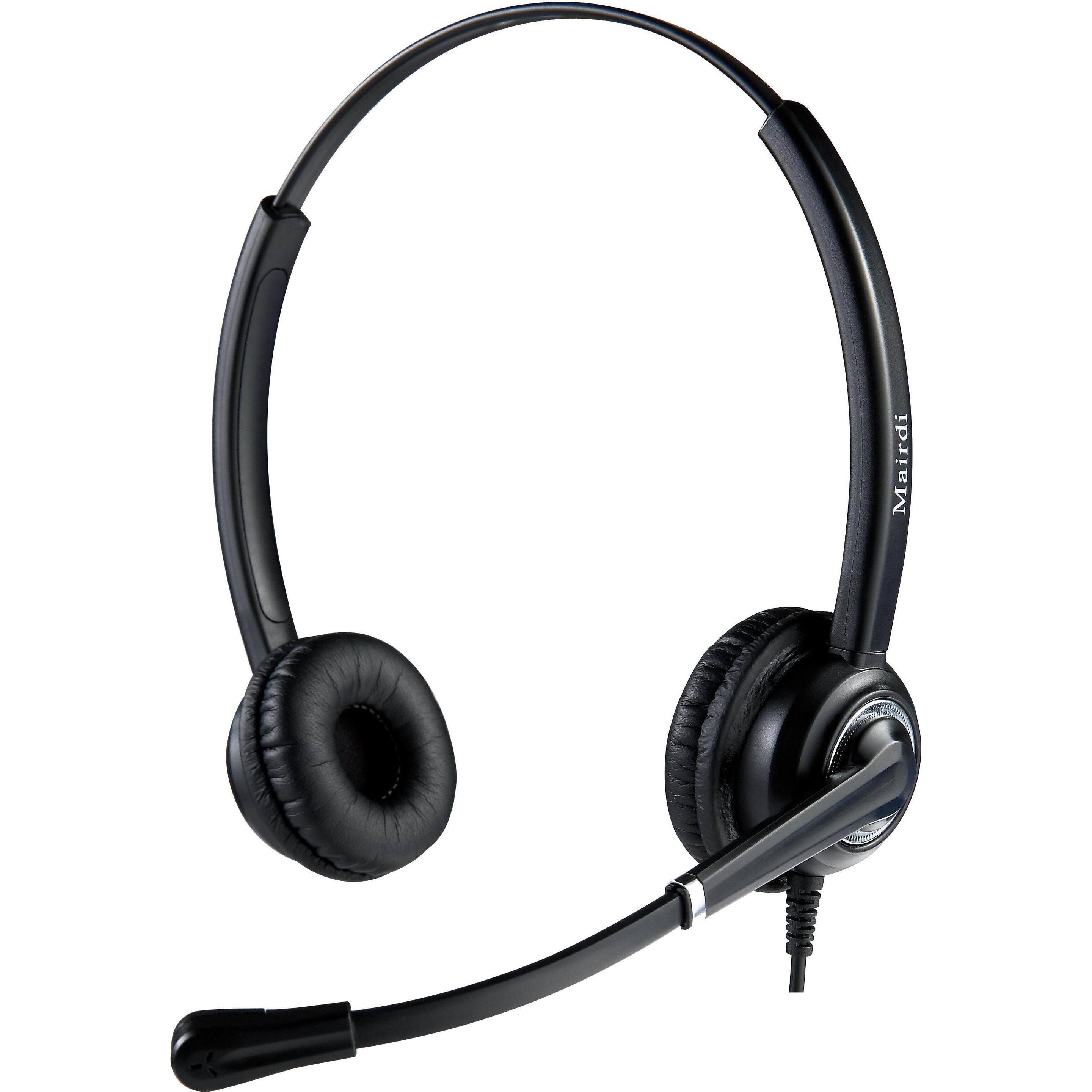 Yealink Mairdi MRD-612D, Doppelohriges Headset mit Geräuschunterdrückung und QD-Anschluss, ultradünnes Design, 50 g