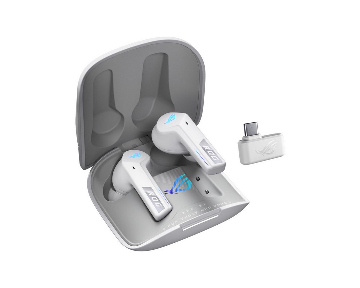 Asus ROG Cetra True Wireless Speednova WHT Kopfhörer mit adaptivem ANC und 46 Stunden Akkulaufzeit
