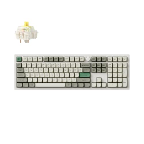 Keychron Q6 Max Kabellose Mechanische Tastatur, RGB LED Gateron Banana Schalter für Mac Windows Linux - Weiß