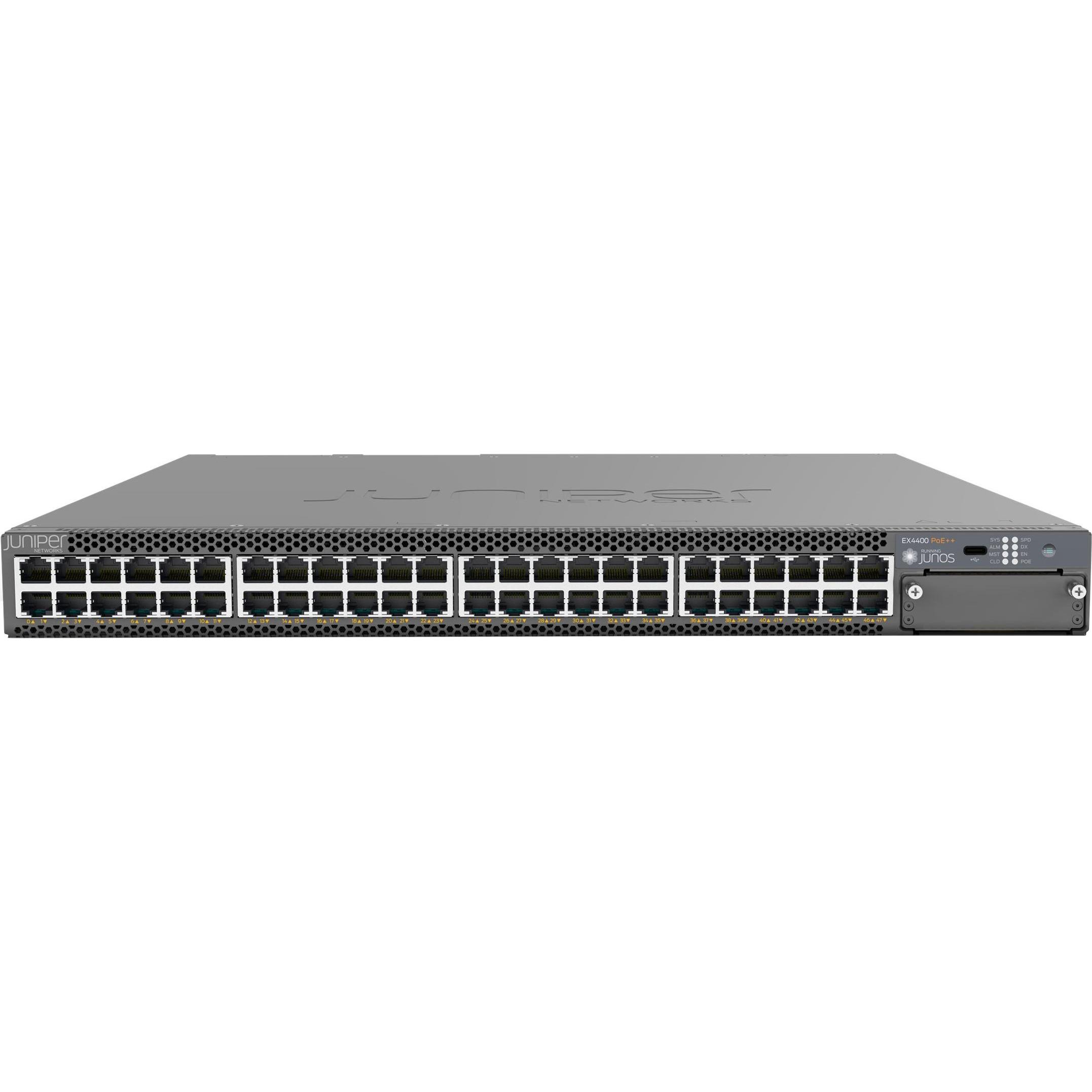 Juniper EX4400-48P, Managed L3 Netzwerk Switch mit 48 x 10/100/1000 (PoE++), schwarz