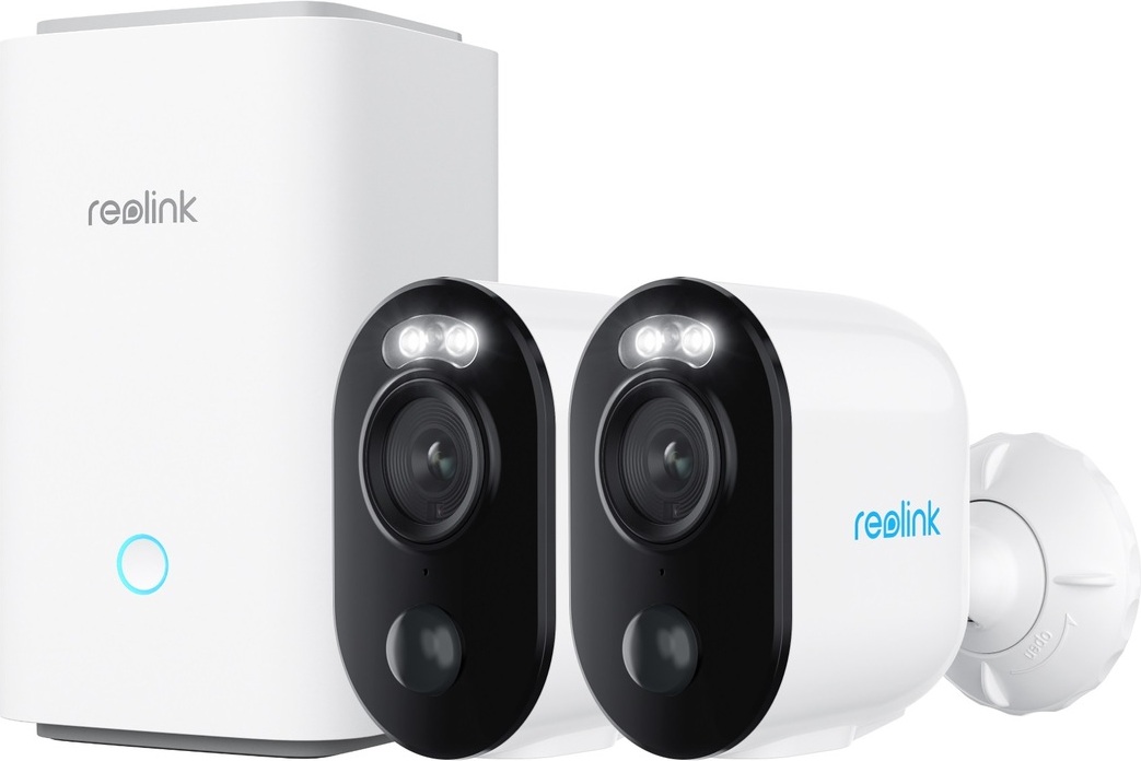 Reolink Hub 1 mit 2x Argus B310, 3MP Überwachungskamerasystem mit Farb-Nachtsicht, lokaler Speicherung und AES-128 Verschlüsselung