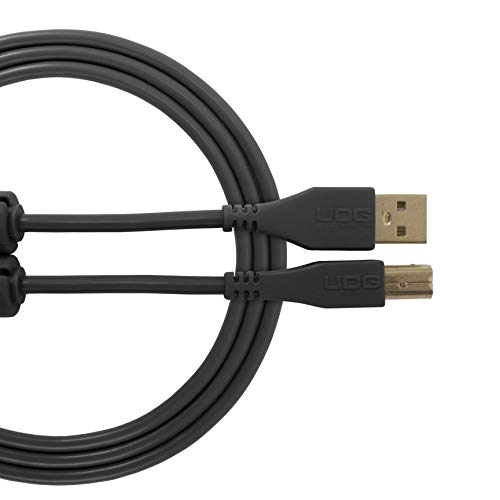UDG Kabel USB 2.0 (A-B) High-Speed-Audio-optimiertes USB 2.0 A-Stecker auf B-Stecker. Schwarz 3 m