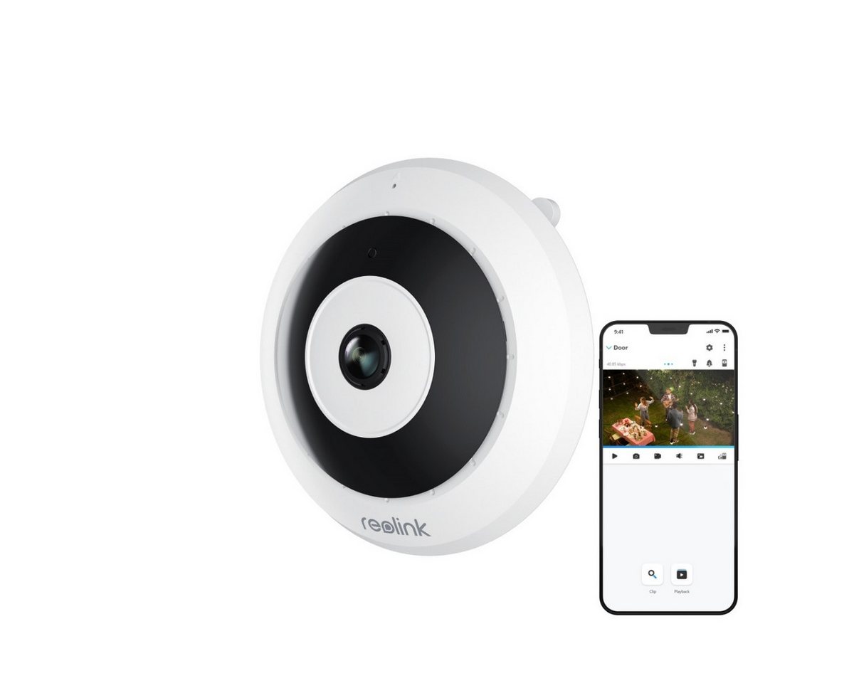 Reolink Fisheye-Kamera FE Series 6MP 360° Panorama, WLAN Überwachungskamera mit Bewegungserkennung, Personenerkennung, 2-Wege-Audio, Innenbereich