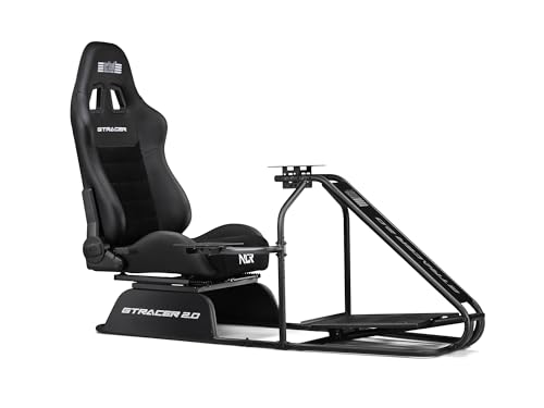Next Level Racing GTRacer 2.0 Simulator Cockpit, ergonomischer GT-Rennsitz mit verstellbarer Pedalablage und integrierten Halterungen für Schalthebel und Handbremse
