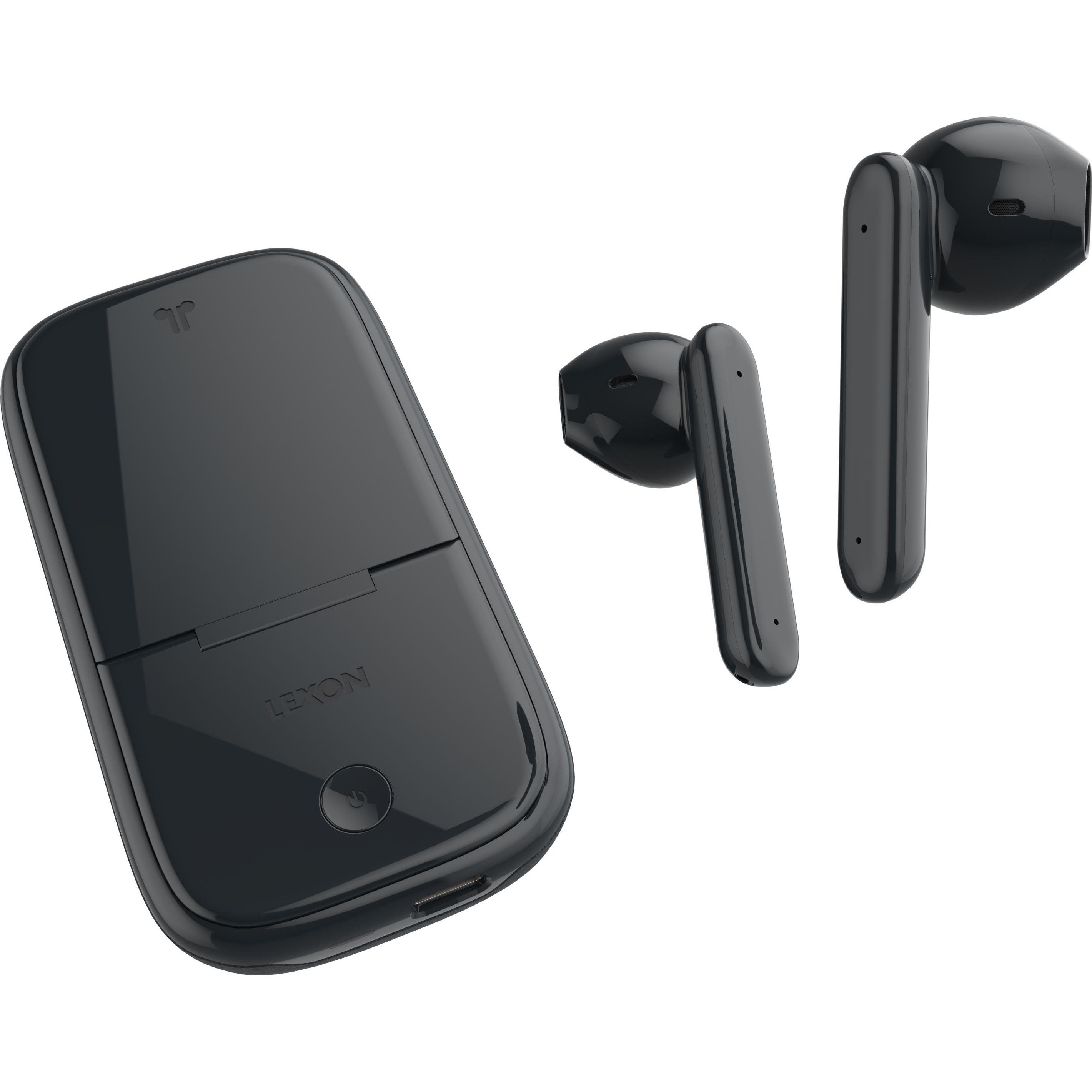 Lexon Speaker Buds, Kabellose 2-in-1-Stereo Kopfhörer mit Passive Geräuschunterdrückung und 6 h Akkulaufzeit, Schwarz