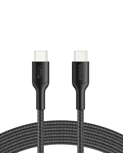 Belkin ENA008HQ2MBK, 2 m USB C Kabel, USB 2.0, Schwarz, mit Schnellladung bis zu 60 W