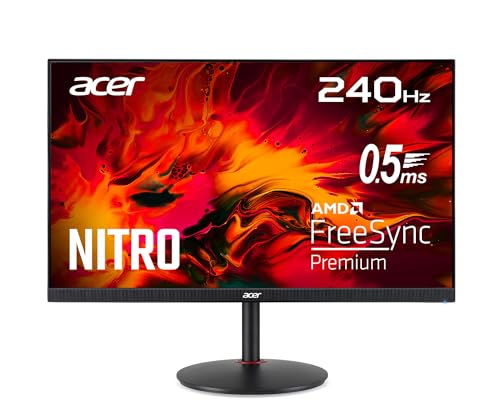 Acer Nitro XV272U W2, 27 Zoll WQHD Gaming Monitor mit IPS, 240Hz DP, 144Hz HDMI, 1ms Reaktionszeit, FreeSync Premium, höhenverstellbar und drehbar