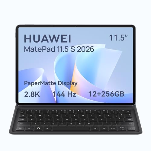 HUAWEI MatePad 11.5 S 2026 Tablet, 2.8K 144Hz PaperMatte Display, 12GB RAM, 256GB, 8800 mAh Akku, 40W Supercharge, WiFi 6+, Bluetooth 5.2, mit GoPaint App