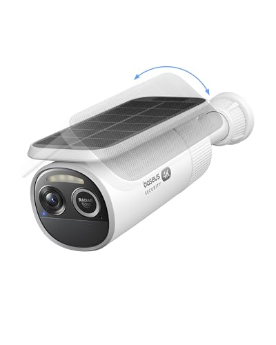 Baseus Security S2 4K Solar Überwachungskamera, IP67, WiFi, KI-Gesichtserkennung, 145° Farbnachtvision, kabellos, 7800 mAh Akku, kompatibel mit Alexa & Google