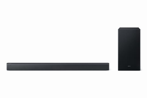 Samsung B-Series Soundbar HW-B460GF, 2.1-Kanal mit 300 W, kabellosem Subwoofer, Dolby Audio, DTS Virtual:X und Sprachverbesserung, Schwarz