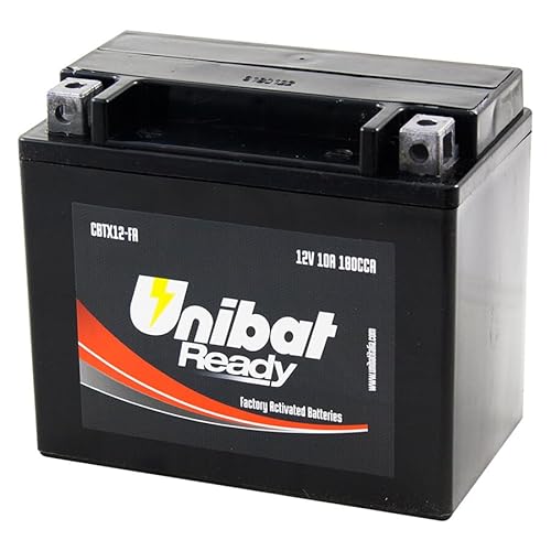 Unibat CBTX12 Batterie, 12 Volt, 180 Ampere, wartungsfrei, Blei-Kalzium-Legierung, dimensions: 150 x 87 x 130 mm