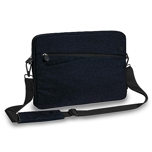Pedea Tablet Tasche 12,9 Zoll (32,8 cm) FASHION, Schutzhülle mit Zubehörfach, Schwarz-Blau, ideal für Schule und Arbeit