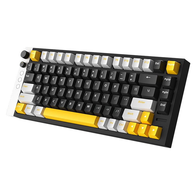 Lamzu Jet75 Gaming Tastatur, mechanisch mit Gateron Jade-Switches, RGB-Beleuchtung, 75%-Layout - schwarz