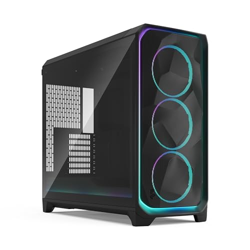 Fractal Design Meshify 3 XL Ambience Pro RGB, Big-Tower PC Gehäuse für E-ATX, Tempered Glass, schwarz, 3x 140-mm-RGB-Lüfter vorinstalliert