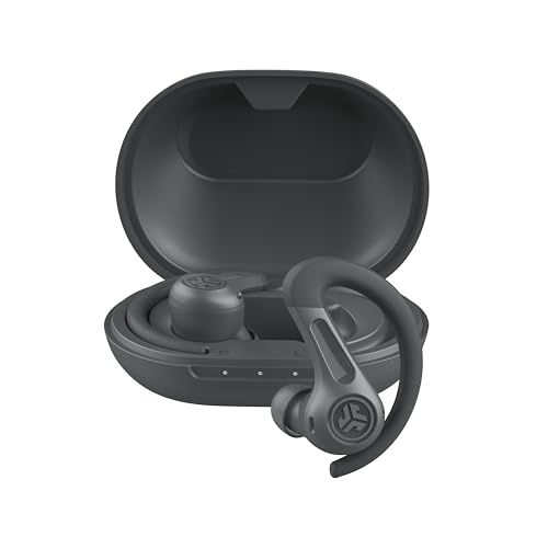 JLab JBuds Air Sport ANC 4, Noise Cancelling In Ear Sportkopfhörer mit Bluetooth, 60+ Std. Akkulaufzeit, IP66 schweißresistent, Schwarz