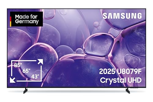 Samsung Crystal UHD U8079F 4K LED Fernseher 65 Zoll (163 cm), Crystal Prozessor 4K, MetalStream Design, Smart TV mit Gaming Hub und Knox Security (2025)