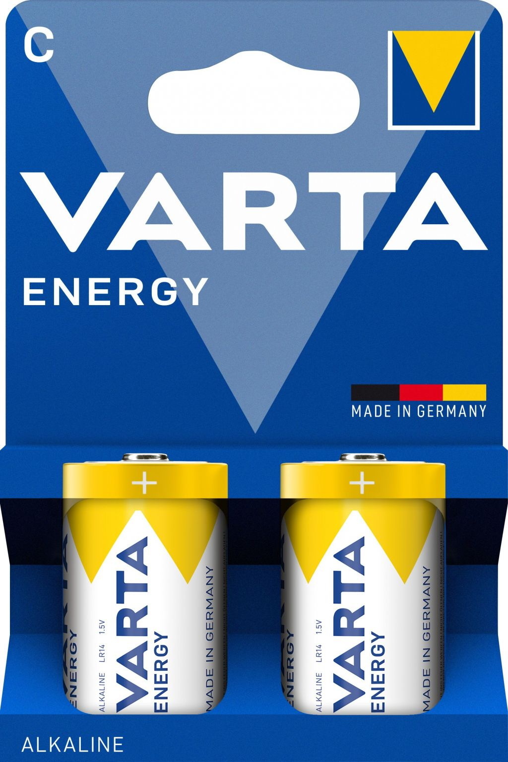 Varta Energy C Batterie LR14, Primär Alkali Mangan, 2er Blister, 1,5 V