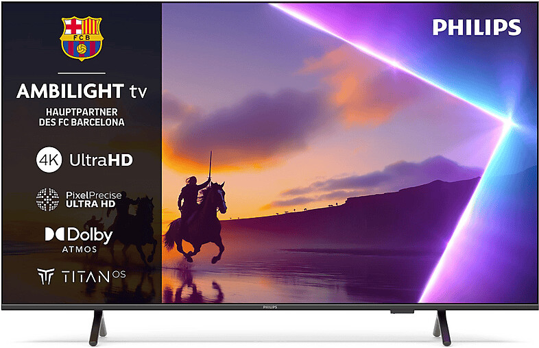 Philips 50PUS8550 4K UHD Smart TV mit HDR, Pixel Precise Ultra HD, WLAN, Prime Video, Disney+ & 3x HDMI