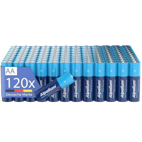 Alpalium AA Batterien R6 Mignon, 120er Pack, Zink-Kohle, lange Lagerfähigkeit, cadmium- & quecksilberfrei, umweltfreundlich verpackt
