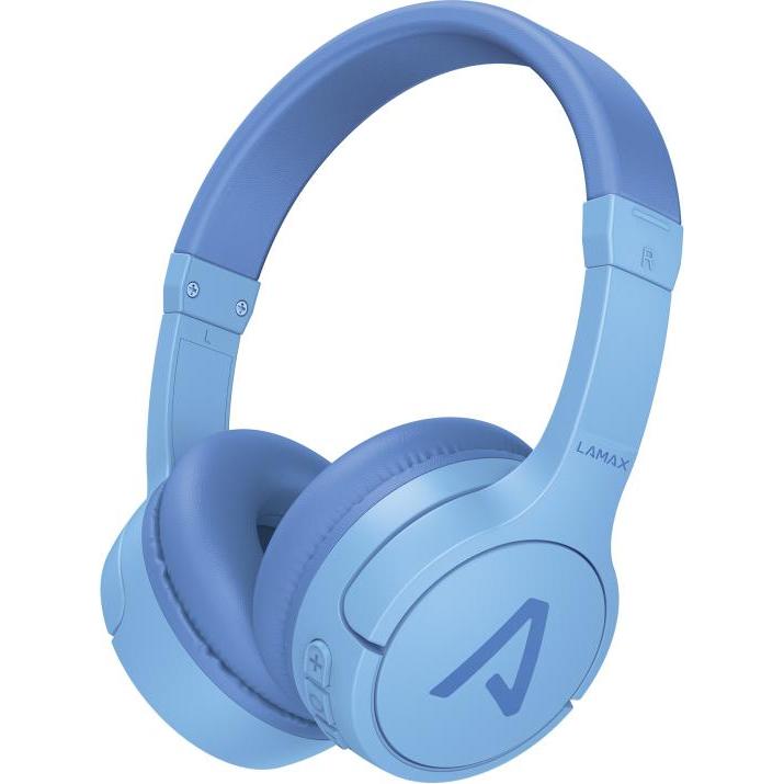 Lamax BaseKid1, Kinderkopfhörer in Blau, lautstärkebegrenzt auf 85/94 dB, Bluetooth 5.3, bis zu 35 Stunden Akkulaufzeit, hypoallergene Ohrpolster