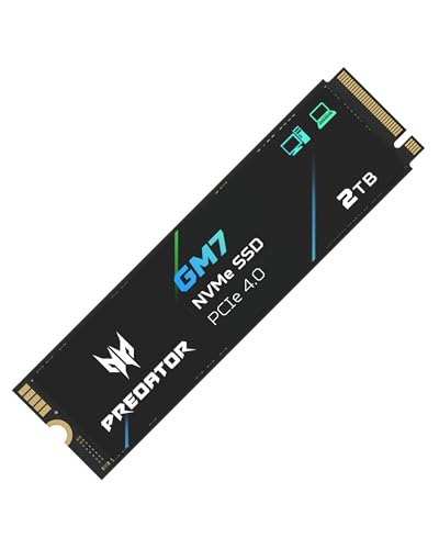 Acer Predator GM7 SSD M.2 NVMe PCIe Gen 4x4 (2TB) - Hochleistungs-SSD in Schwarz