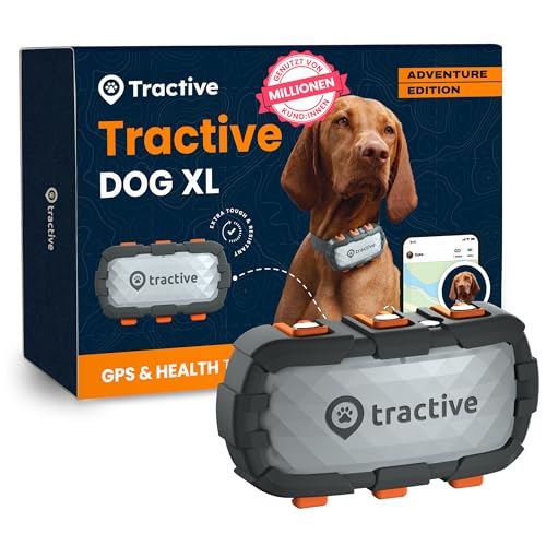 Tractive Adventure Dog XL GPS-Lokalisierer, bissfester Tracker für große Hunde mit 1 Monat Akkulaufzeit, grün