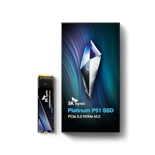 SK Hynix Platinum P51 2TB SSD, PCIe 5.0 NVMe 2.0, 14.700 MB/s Schreiben, Gen5 M.2 2280, geeignet für Power-User und Gamer, kompatibel mit Laptop, Desktop und Konsolen