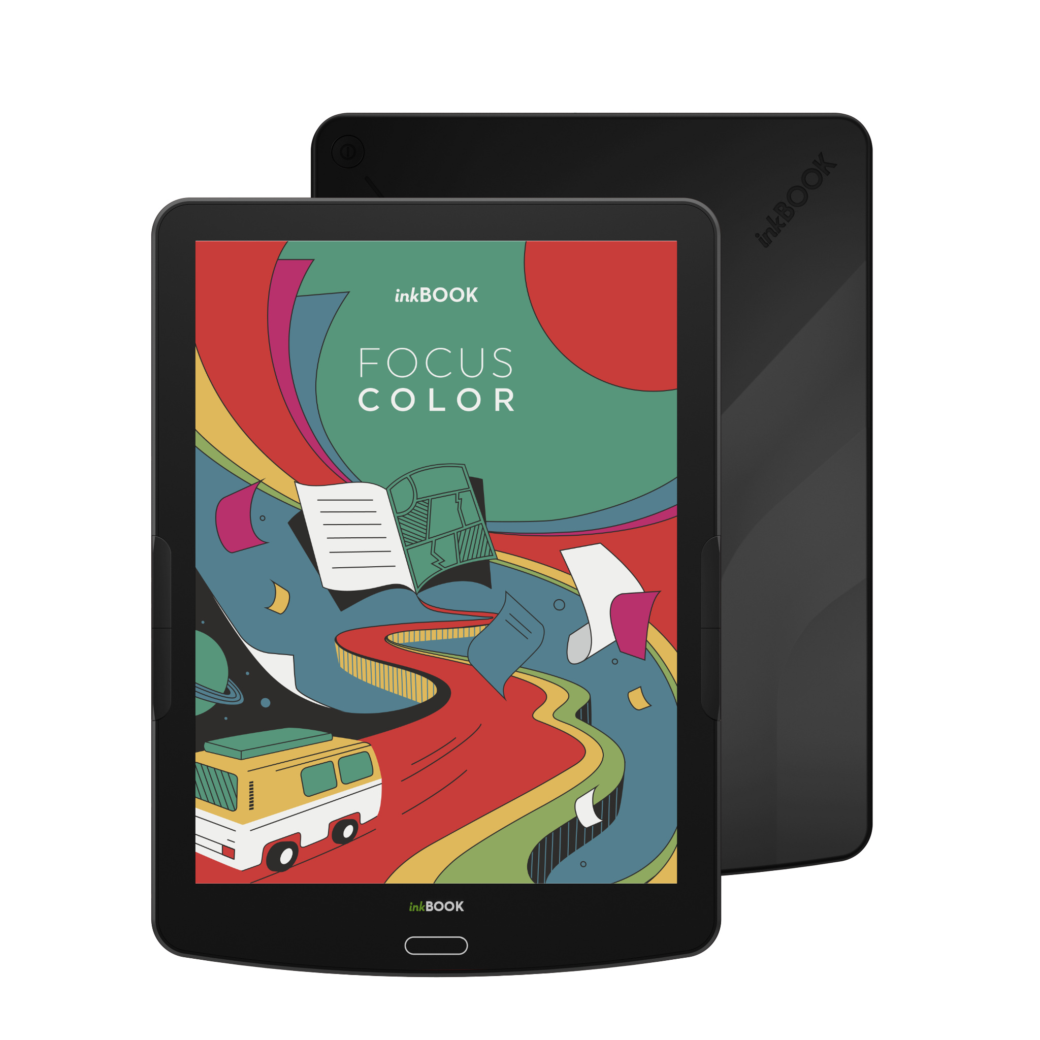 inkBOOK Focus Color, E-Book-Reader mit 32 GB Speicher, 7.8'' Farbdisplay, kompatibel mit ONLEIHE, Skoobe, Kindle und mehr Apps, schwarz
