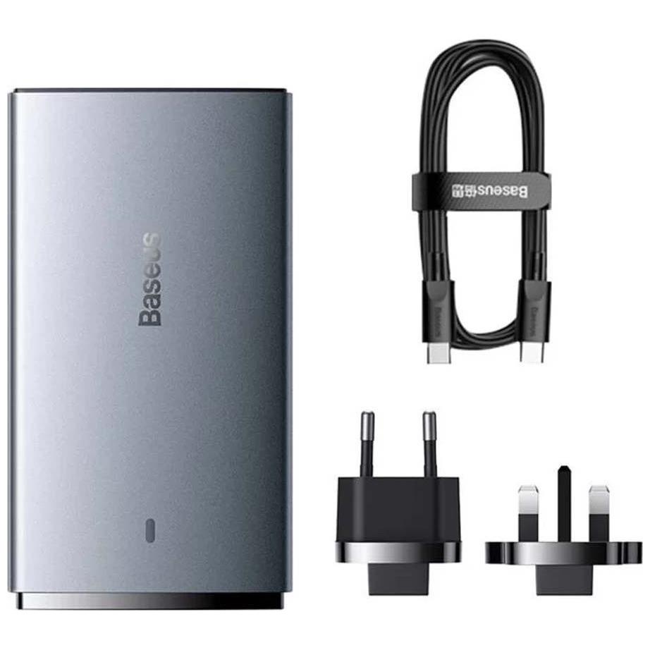 Baseus GaN5 (65 W), USB Ladegerät mit 1x USB-C und 1x USB-A Anschluss, Schwarz