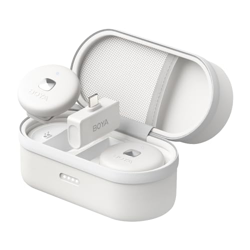 Boya Omic-U-W Wireless Lavalier Mikrofon für iPhone 15 Android USB-C PC Laptop Telefon, Geräuschunterdrückung, 15h Akku, Mini Revers Wireless Mic Podcast für Videoaufnahme, Vlogging, Live Streaming, magnetischer Rückenclip