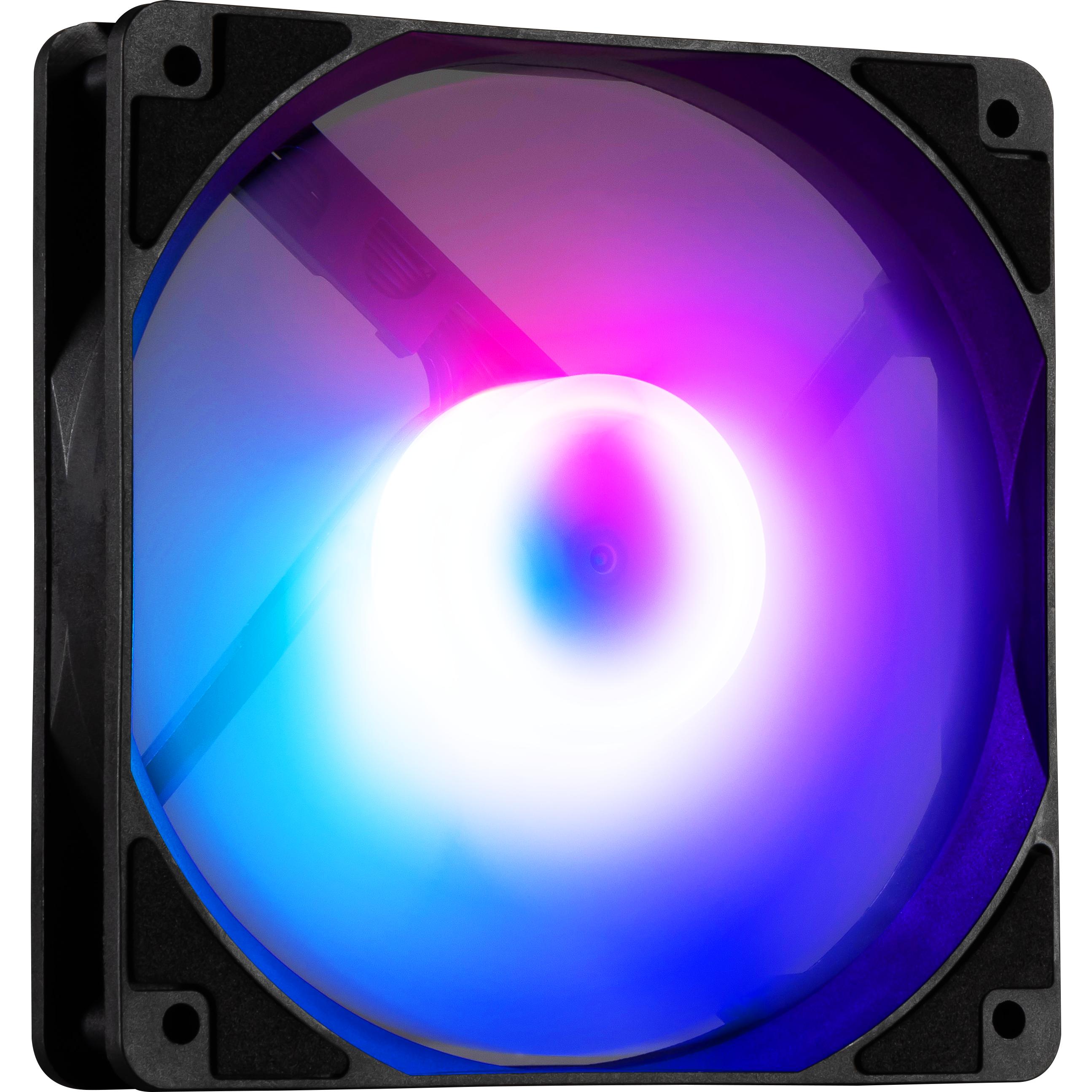 MSI MAG F120 ARGB-1B, 120 mm PC Lüfter mit ARGB-Beleuchtung, hydraulischem Lager, Schwarz/Weiß