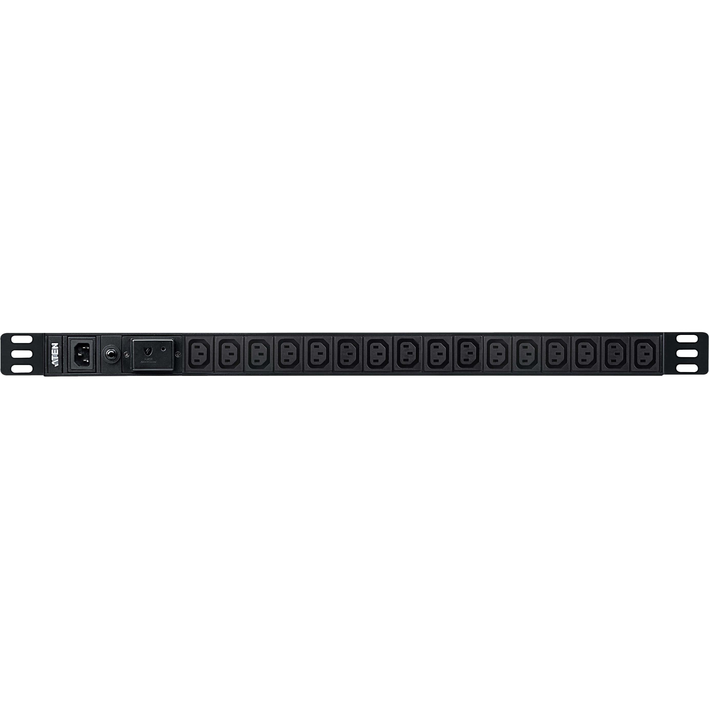 Aten PE0116SG 16-Port PDU Steckdosenleiste mit Überspannungsschutz, 3 m, schwarz