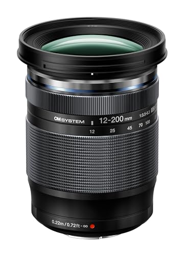 OM SYSTEM M. Zuiko Digital ED 12-200mm F3.5-6.3 Objektiv, 16,6-facher Zoom, spritzwassergeschützt, Schwarz