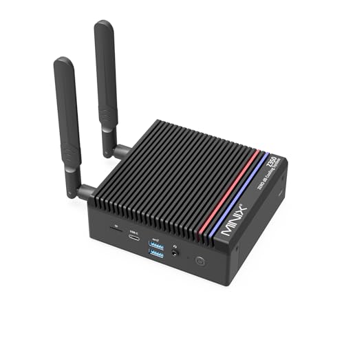 MINIX NEO Z350 Fanless Mini PC, Windows 11 Pro, Intel i3-N350, 16GB DDR4 RAM, 512GB M.2 SSD, 4K Dual Display, 2.5G LAN für Business und Home Office